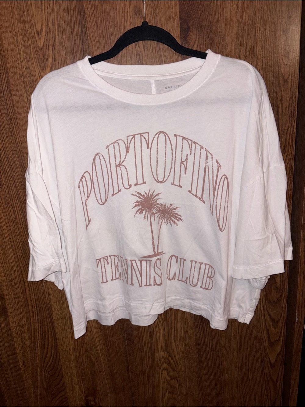 American Eagle White "Portofino Tennis Club" Graphic Tee